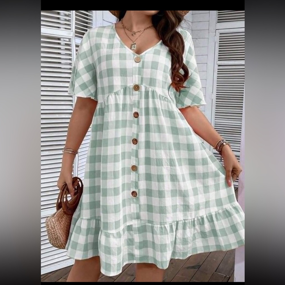 Gingham Midi Dress